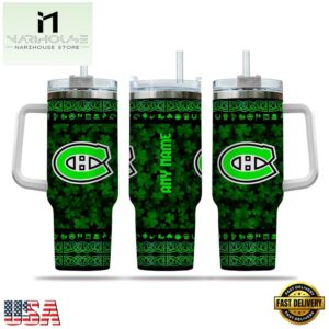 Custom Name NHL Montreal Canadiens Happy St. Patrick’s Day Stainless Steel Tumbler 40Oz With Handle