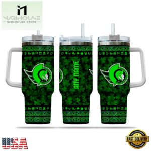 Custom Name NHL Ottawa Senators Happy St. Patrick’s Day Stainless Steel Tumbler 40Oz With Handle