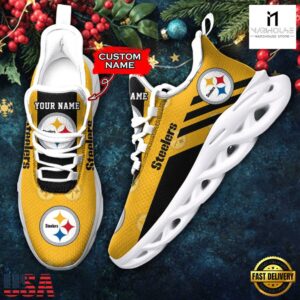 Custom Name Pittsburgh Steelers NFL New Merry Christmas Max Soul Shoes