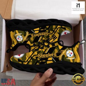 Personalized Pittsburgh Steelers NFL Sport Team Clunky Max Soul Shoes NFL Gifts 11 Custom Name Pittsburgh Steelers NFL Sport Team Clunky Max Soul Shoes
