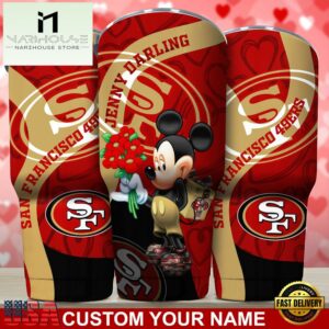 Custom Name San Francisco 49ers NFL Mickey Valentine Day Tumbler