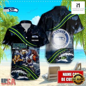 Custom Name Seattle Seahawks NFL Mascot Hawaiian Shirt