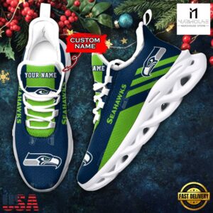 Custom Name Seattle Seahawks NFL New Merry Christmas Max Soul Shoes