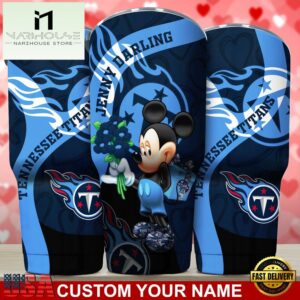 Custom Name Tennessee Titans NFL Mickey Valentine Day Tumbler