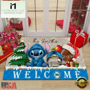 Custom Name UCLA Bruins Cute Stitch Welcome Christmas Doormat