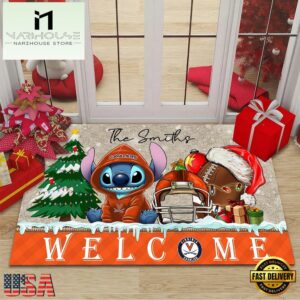 Custom Name Virginia Cavaliers Cute Stitch Welcome Christmas Doormat