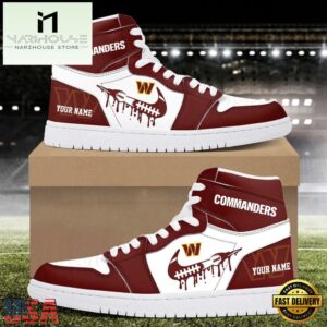 Custom Name Washington Commanders Air Jordan 1 Shoes