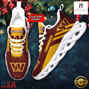 Custom Name Washington Commanders NFL New Merry Christmas Max Soul Shoes