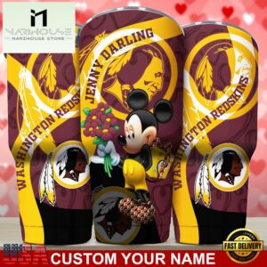 Custom Name Washington Redskins NFL Mickey Valentine Day Tumbler