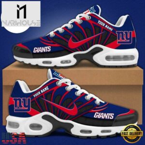 Customize Your Name With New York Giants V1 Air Max Plus Sneakers