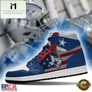 Dallas Cowboys NFL Texas Flag JD1 Boot Sneakers Shoes