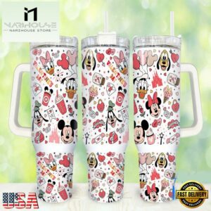 Donald Duck Mickey Goofy Happy Valentines Tumbler 40oz