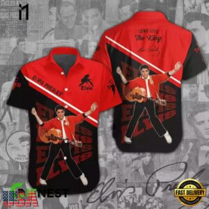 Elvis Presley Long Live The King Red Unisex Hawaiian Shirt