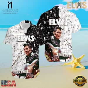 Elvis Presley Musical Notes Unisex Hawaiian Shirt