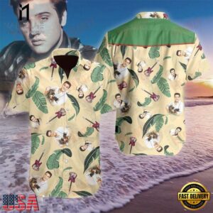 Elvis Presley Photo Pattern Unisex Hawaiian Shirt