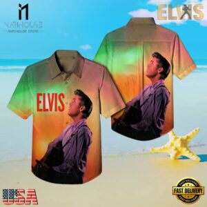 Elvis Presley Playing Guitar Unisex Hawaiian Shirt