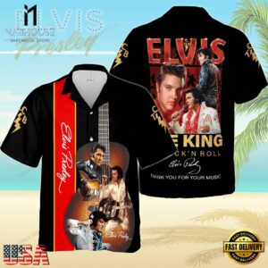 Elvis Presley The King Rock's Roll Signature Unisex Hawaiian Shirt