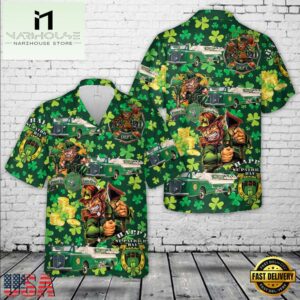 Fire Truck St Patrick's Day Hawaiian Shirts