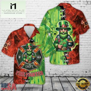Firefighter Saint Patrick's Day Leprechaun Summer Hawaiian Shirts