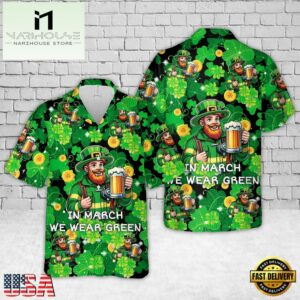 Firefighter Saint Patrick's Day Leprechaun With Beer Hawaiian Shirt