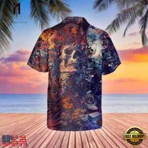 Floral Grateful Dead Skull Unisex Hawaiian Shirt