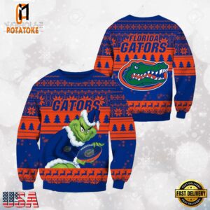 Florida Gators Grinch Custom Name NCAA Ugly Christmas Sweater