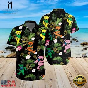 Grateful Dead Bear Skull Pineapple Unisex Hawaiian Shirt