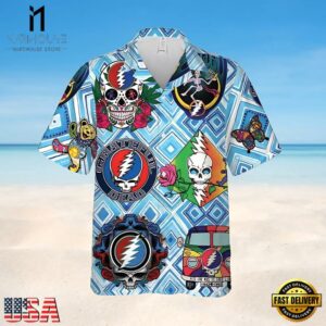 Grateful Dead Blue Lagoon Collage Unisex Hawaiian Shirt