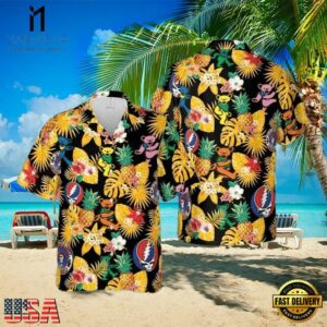 Grateful Dead Colorful Dancing Bear Unisex Hawaiian Shirt