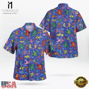 Grateful Dead Colorful Dancing Bears Unisex Hawaiian Shirt