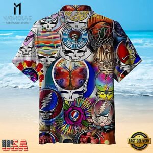Grateful Dead Cosmic Skull Montage Unisex Hawaiian Shirt