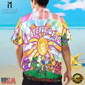 Grateful Dead Dancing Bears Tie-Dye Unisex Hawaiian Shirt