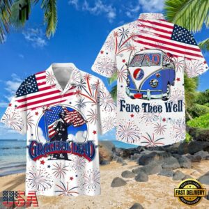 Grateful Dead Fare Thee Well Happy 4th Of July Unisex Hawaiian Shirt