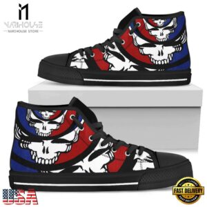 Grateful Dead High Top Canvas Sneakers Shoes Black