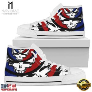 Grateful Dead High Top Canvas Sneakers Shoes White