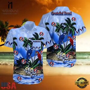 Grateful Dead Parrot Couple Summer Beach Unisex Hawaiian Shirt
