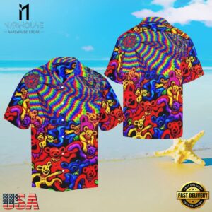 Grateful Dead Psychedelic Bears Unisex Hawaiian Shirt