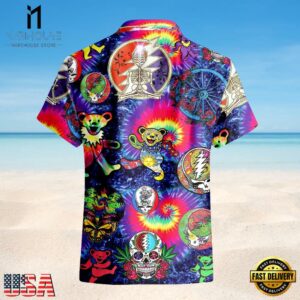Grateful Dead Psychedelic Paradise Unisex Hawaiian Shirt , Hawaiian Print T-Shirt 5 Grateful Dead Psychedelic Paradise Unisex Hawaiian Shirt