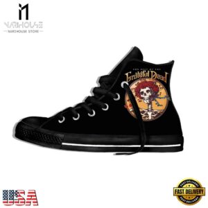 Grateful Dead Rose Hair High Top Canvas Sneakers Shoes Black