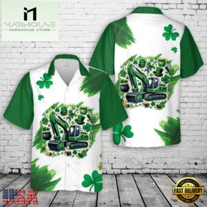 Green Excavator St. Patrick's Day Hawaiian Shirt