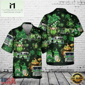 Green Fire Trucks Patrick's Day Pocket Hawaiian Shirt