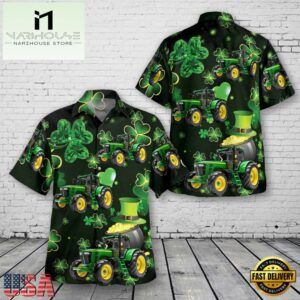 Green Tractor, Patrick's Day Hawaiian Shirt