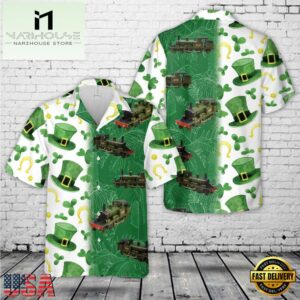 Green Vintage Locomotive St Patrick's Day Hawaiian Shirt