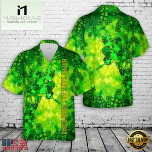Hockey Player Shamrock Patrick Day Hawaiian Shirt