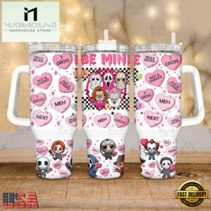 Horror Character Valentines Stainless Steel Tumbler 40Oz With Handle