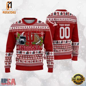 Indiana Hoosiers Logo Football NCAA Ugly Christmas Sweater