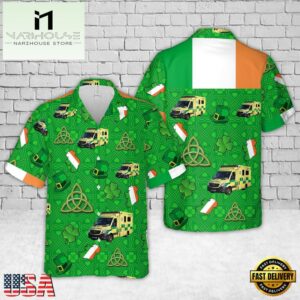 Irish National Ambulance Service, St Patrick's Day Hawaiian Shirt