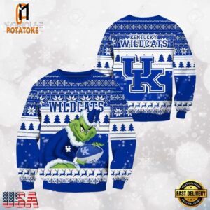 Kentucky Wildcats Grinch Custom Name NCAA Ugly Christmas Sweater