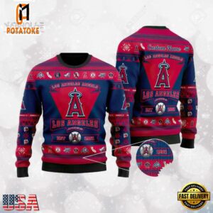 Los Angeles Dodgers Football Team Logo Custom NCAA Ugly Christmas Sweater