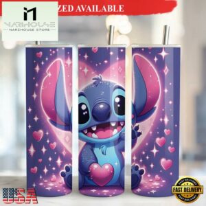 Lovely Stitch 20 oz Skinny Tumbler Stitch Valentine 20oz Tumbler